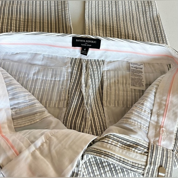 NWOT. Banana Republic Pants Women’s 6 Sloan Cropped Striped - Picture 3 of 10